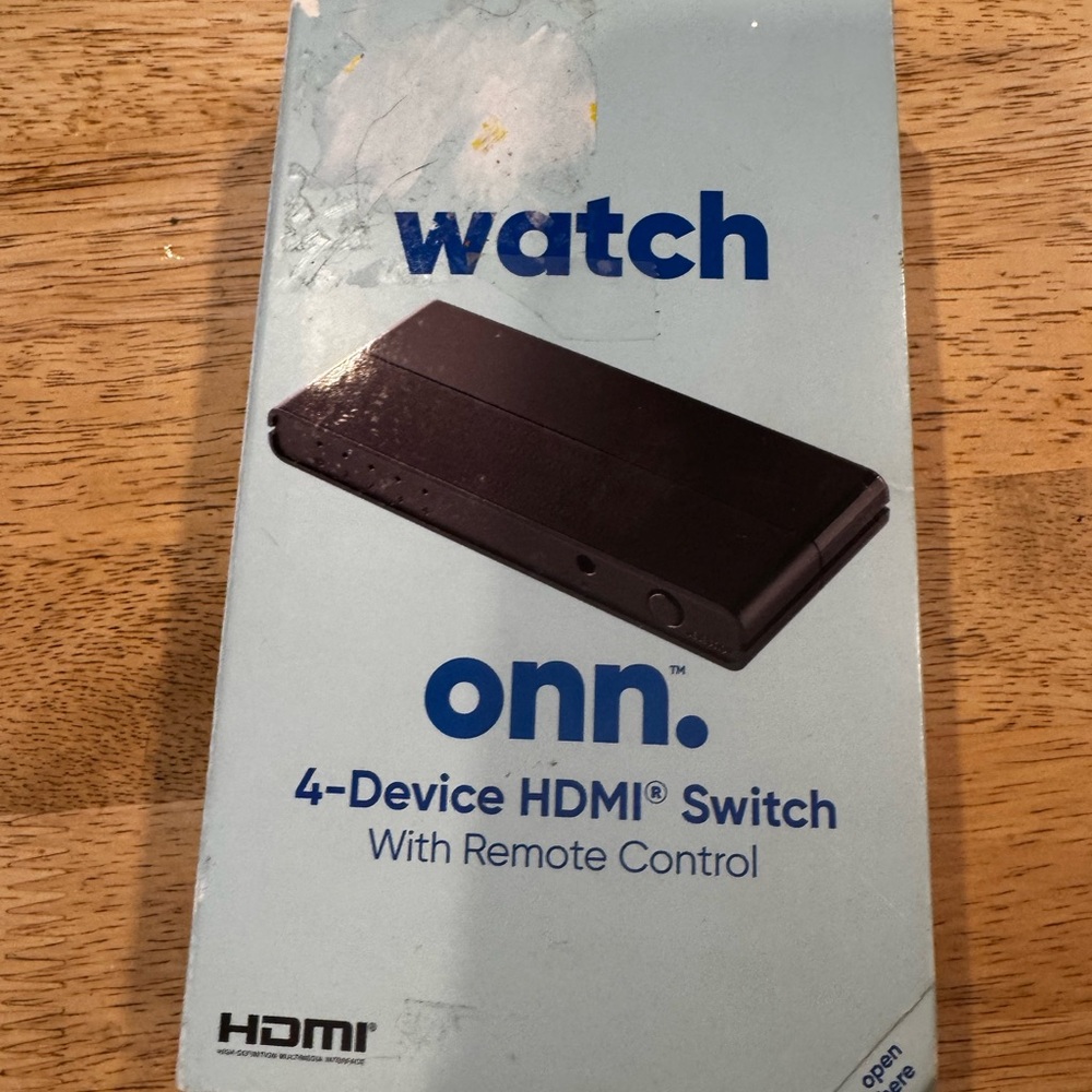 Onn 4-Device HDMI Switch with Remote Control